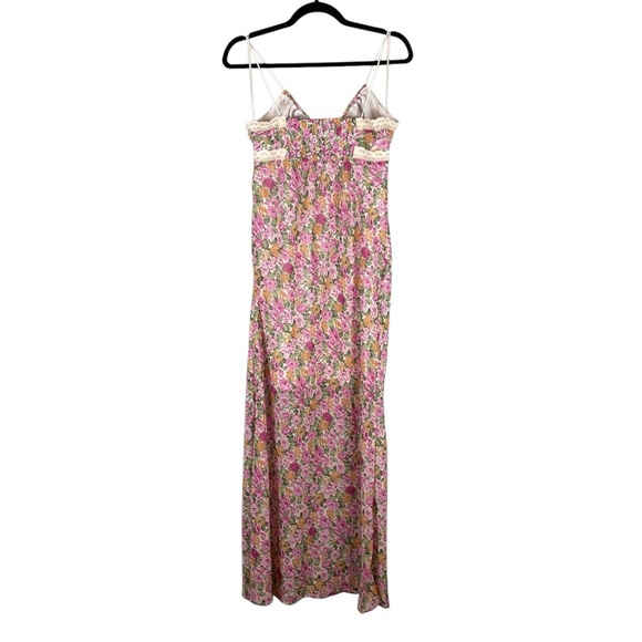 Princess Polly Pink Floral Print Lace Trim Maxi Dress size 10 - Picture 8 of 9
